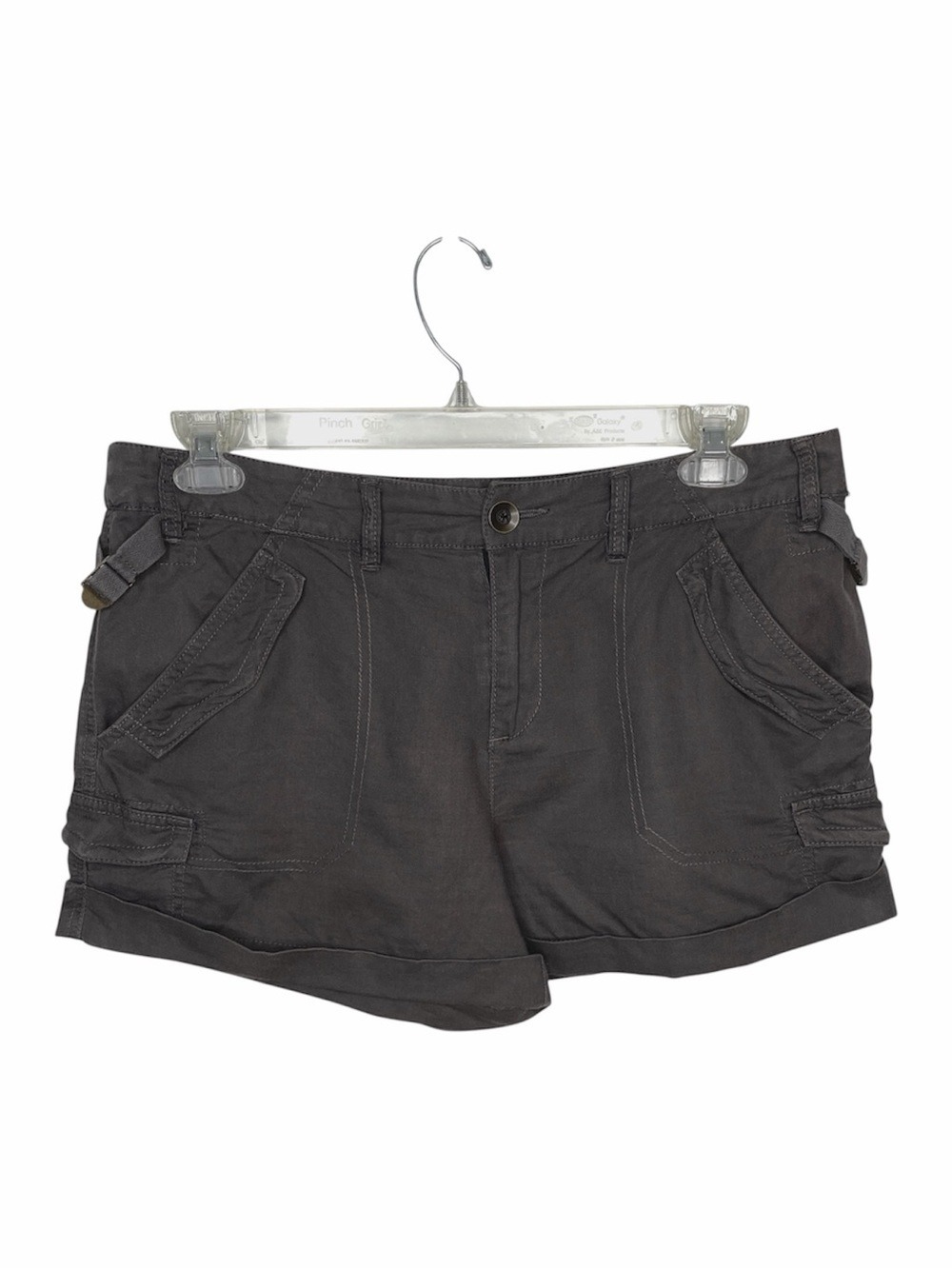 Free People Charcoal Gray Linen Blend Cargo Utility Shorts Women’s Size 12